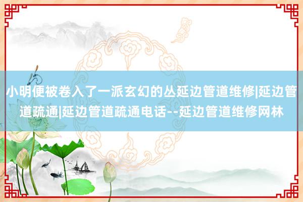 小明便被卷入了一派玄幻的丛延边管道维修|延边管道疏通|延边管道疏通电话--延边管道维修网林